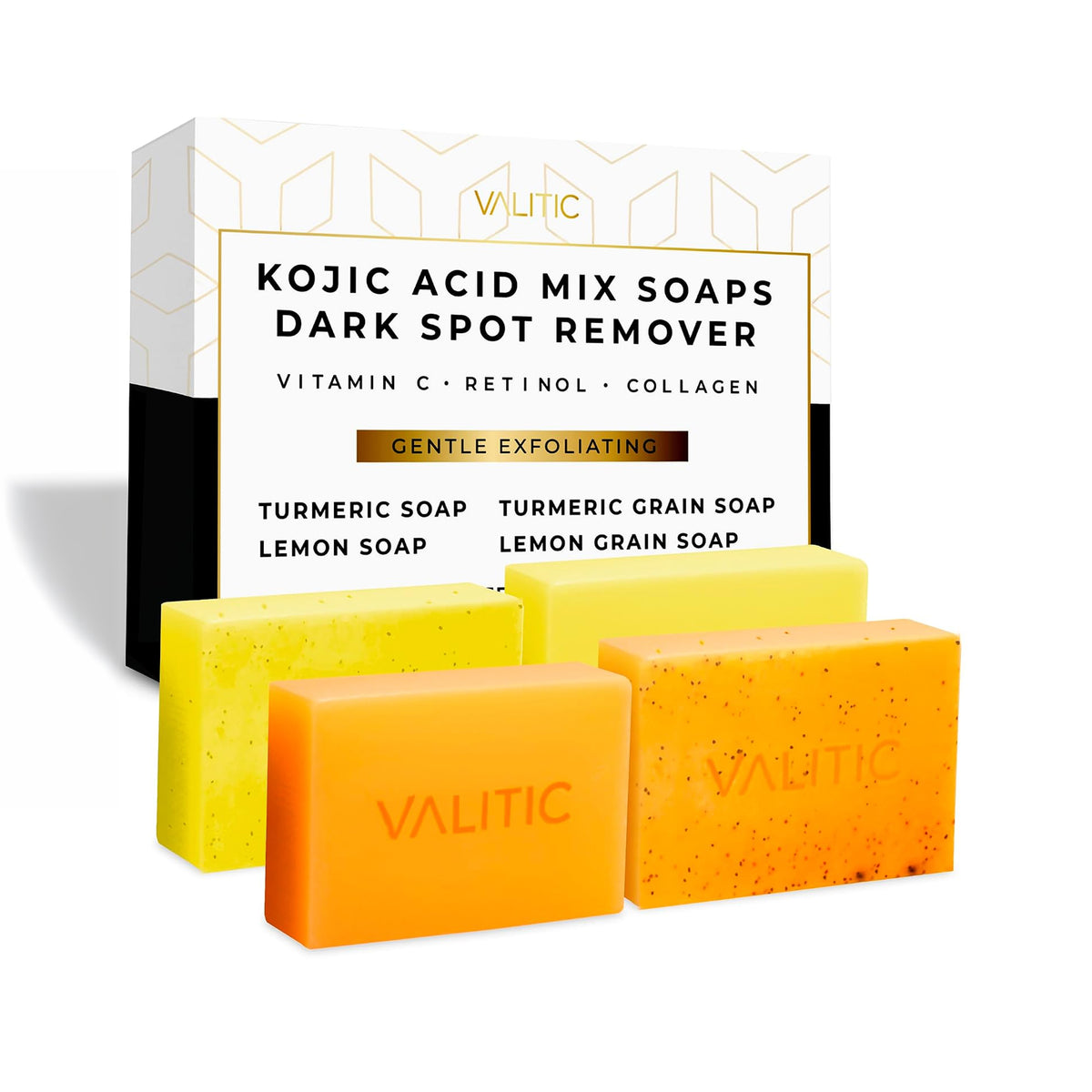 Kojic Acid Soap Bars – 4 Dark Spot Remover & Exfoliating Soap Set