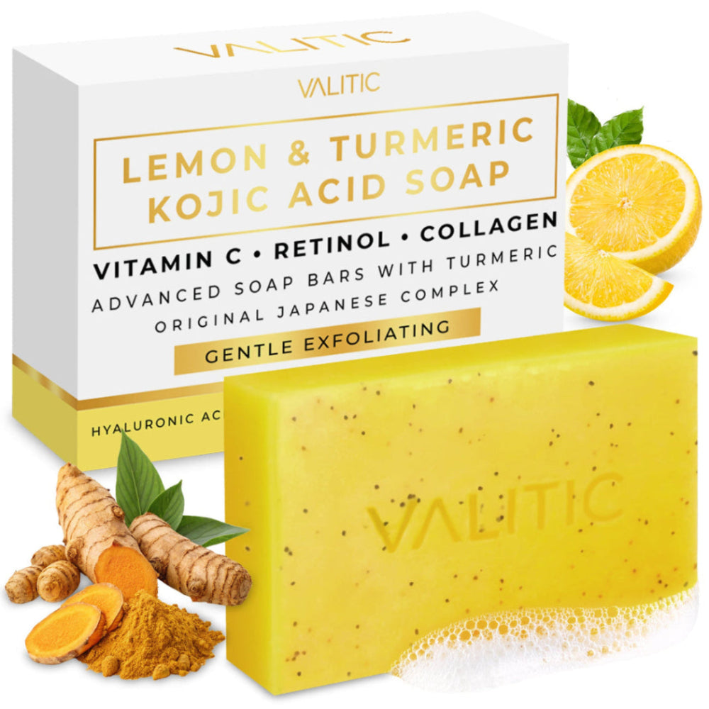 Exfoliating Lemon & Turmeric Kojic Acid Soap Bar